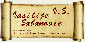 Vasilije Šabanović vizit kartica
